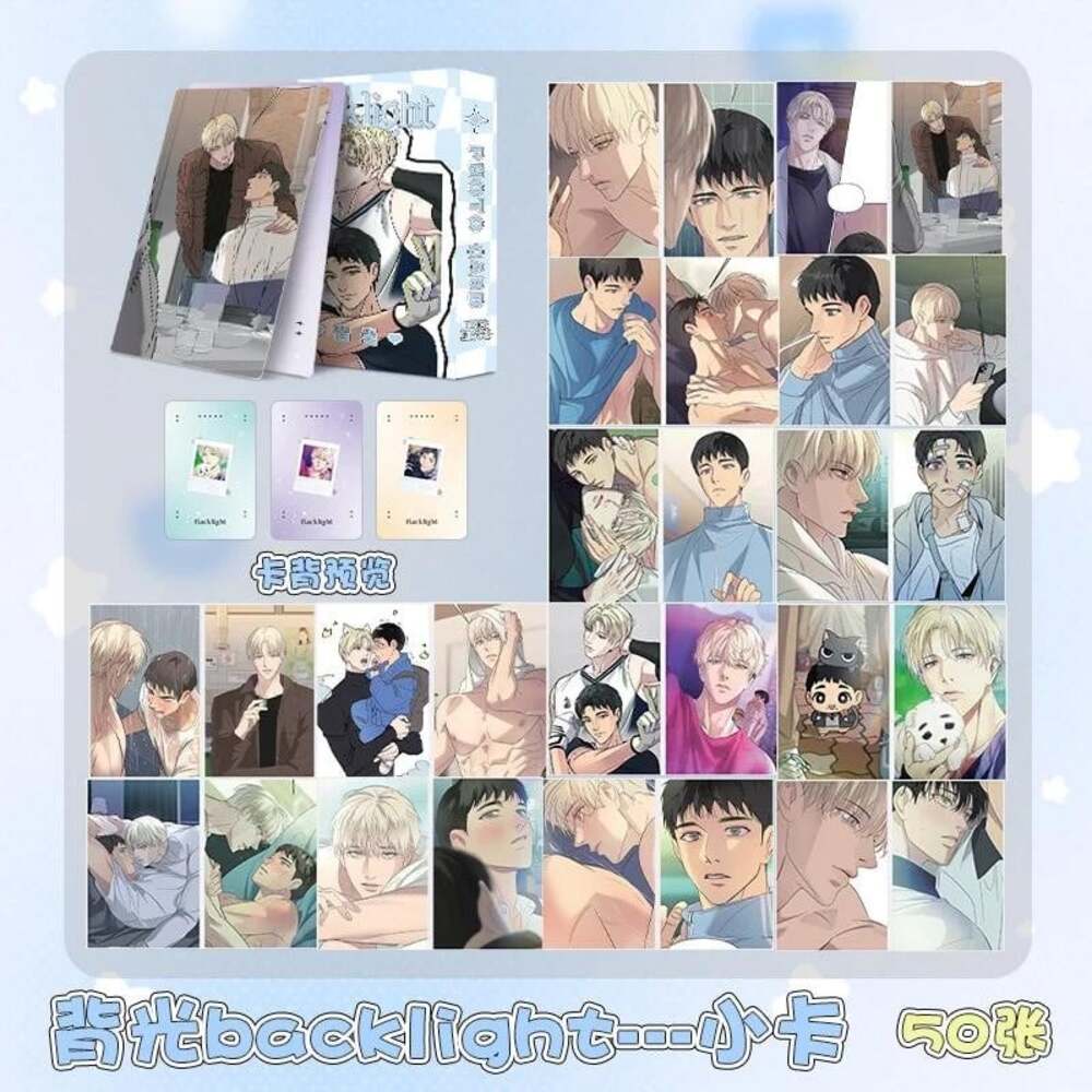 50 Pcs/Set Korean Manga Laser Lomo Card Comic Characters Mini Postcard HD Photoc